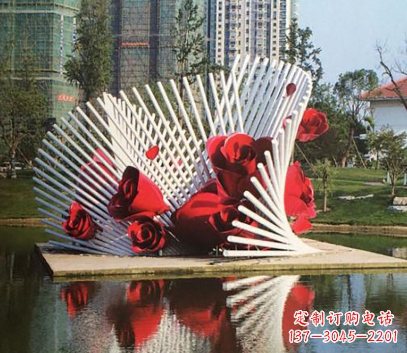 长沙不锈钢玫瑰雕塑——美丽的艺术之作