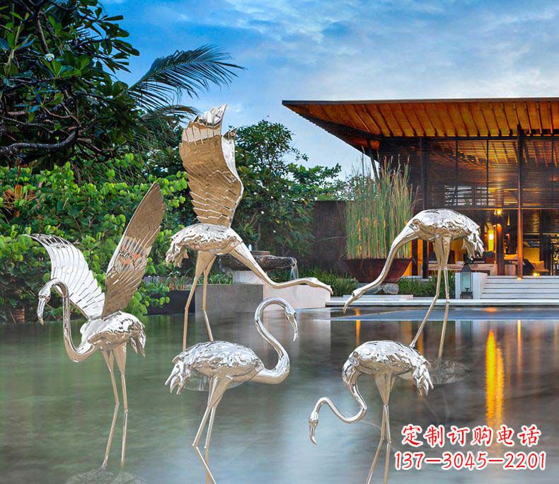 长沙精美不锈钢火烈鸟雕塑