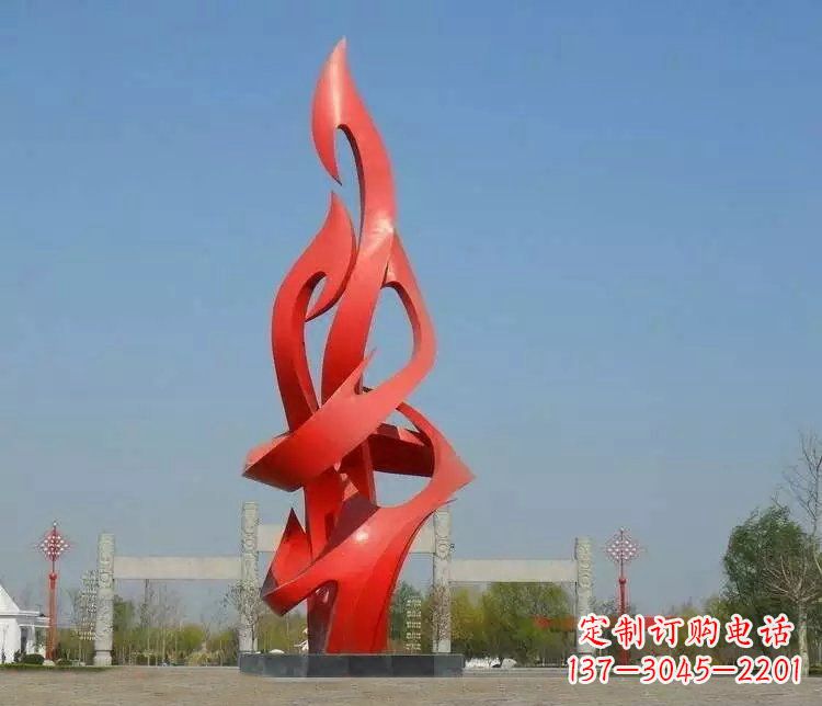 长沙火苗雕塑点缀城市景观