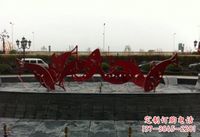 长沙不锈钢剪纸鲤鱼雕塑精巧美观