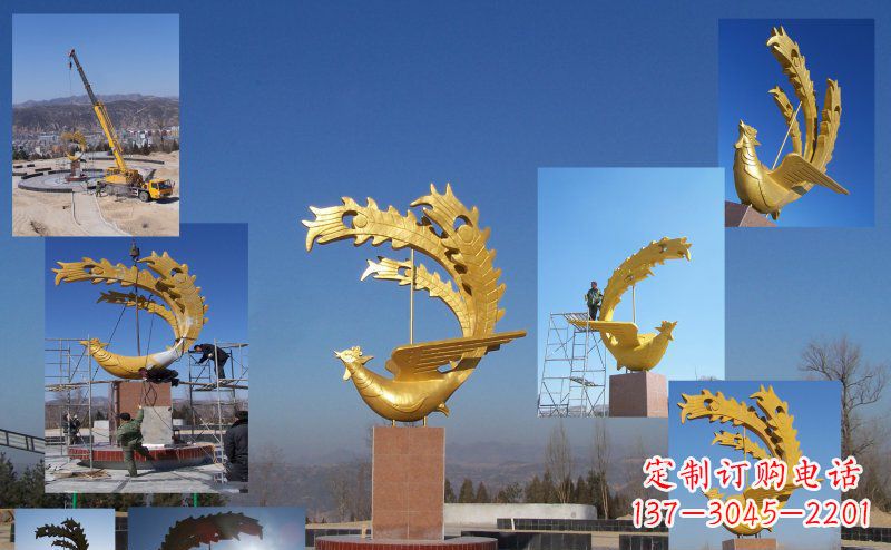 长沙凤凰金色雕塑——展现凤凰之美
