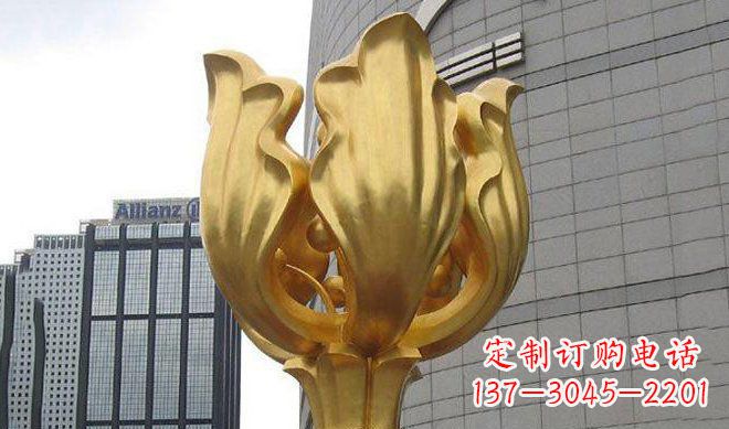 长沙不锈钢紫荆花雕塑传承中国文化