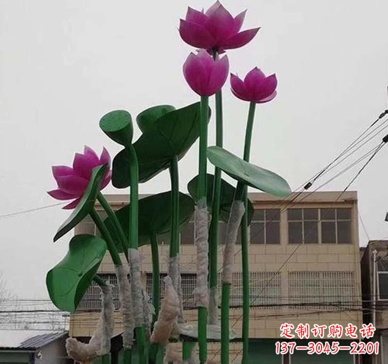 长沙不锈钢荷花雕塑——精美绝伦