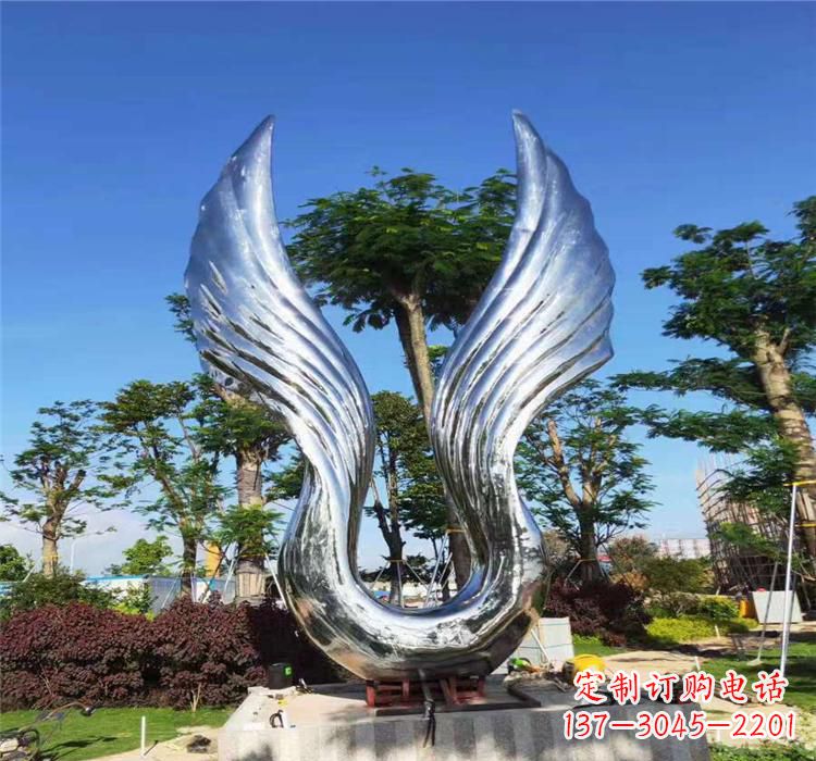 长沙精美不锈钢翅膀雕塑