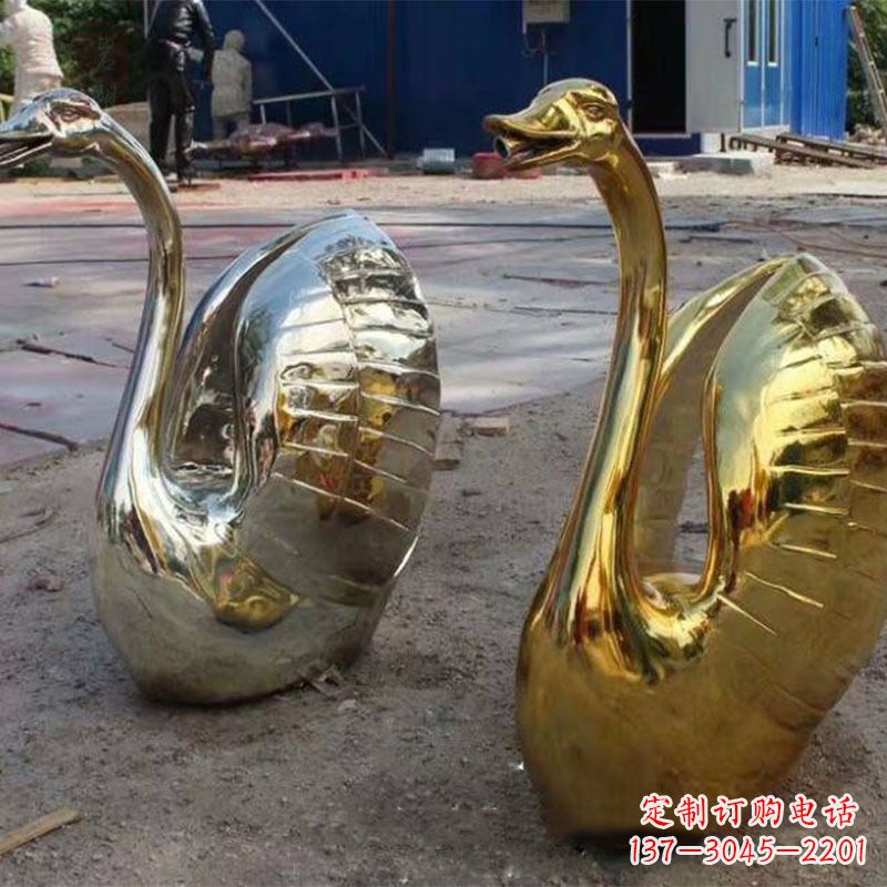 长沙不锈钢天鹅雕塑精美而绚丽