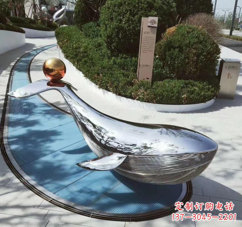 长沙精美不锈钢海豚雕塑