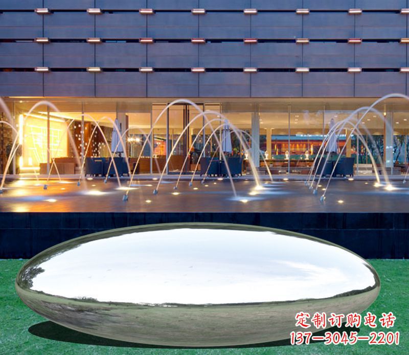 长沙不锈钢镜面鹅卵石雕塑