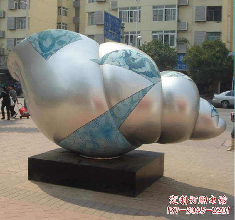 长沙不锈钢海螺雕塑艺术的精美融合