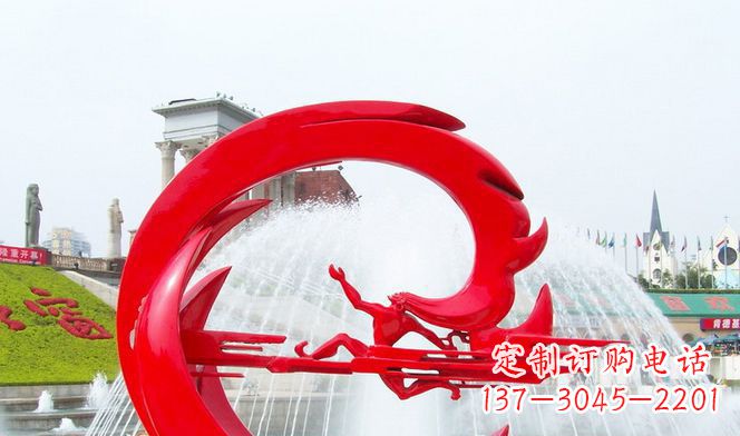 长沙夸父的传奇不锈钢雕塑