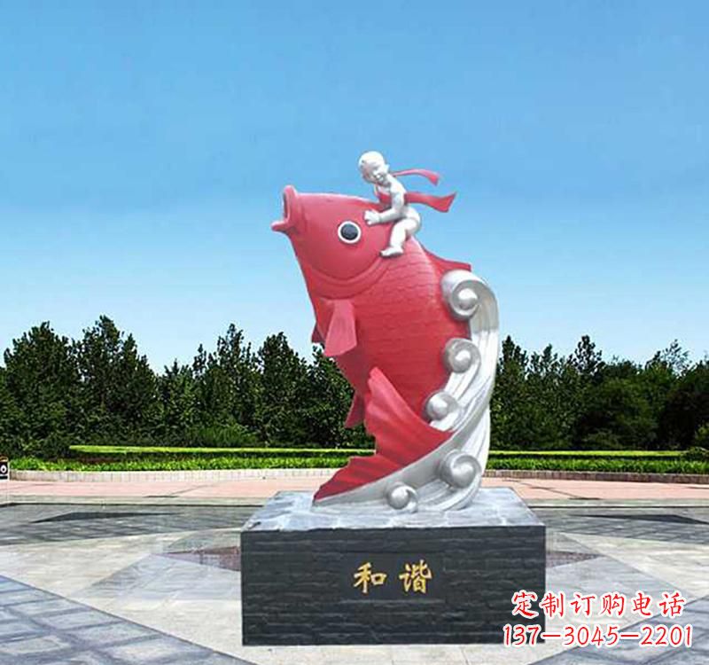 长沙不锈钢鲤鱼雕塑精美绝伦