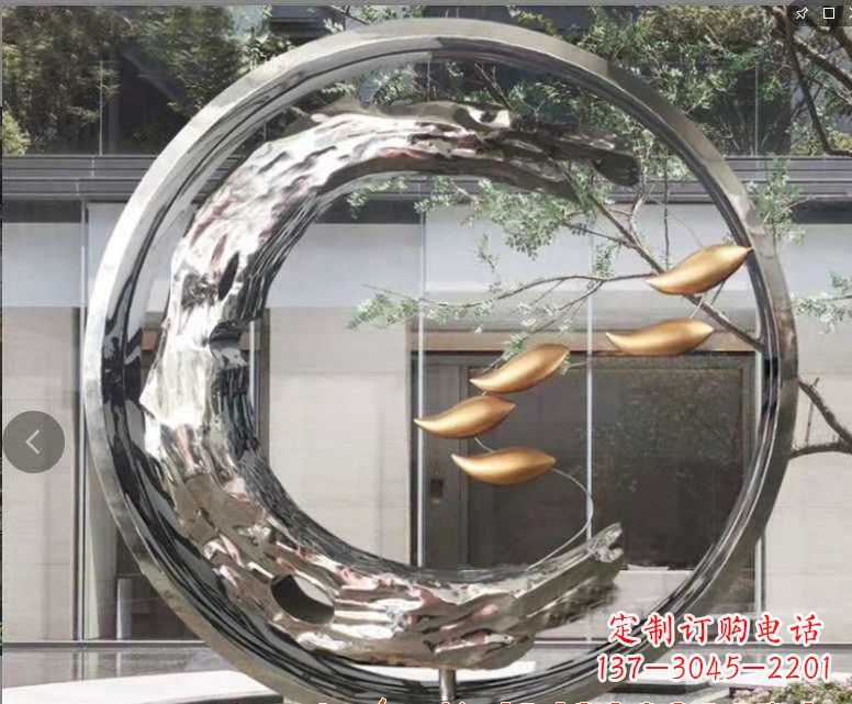 长沙不锈钢鲤鱼跃龙门——一座精美的雕塑