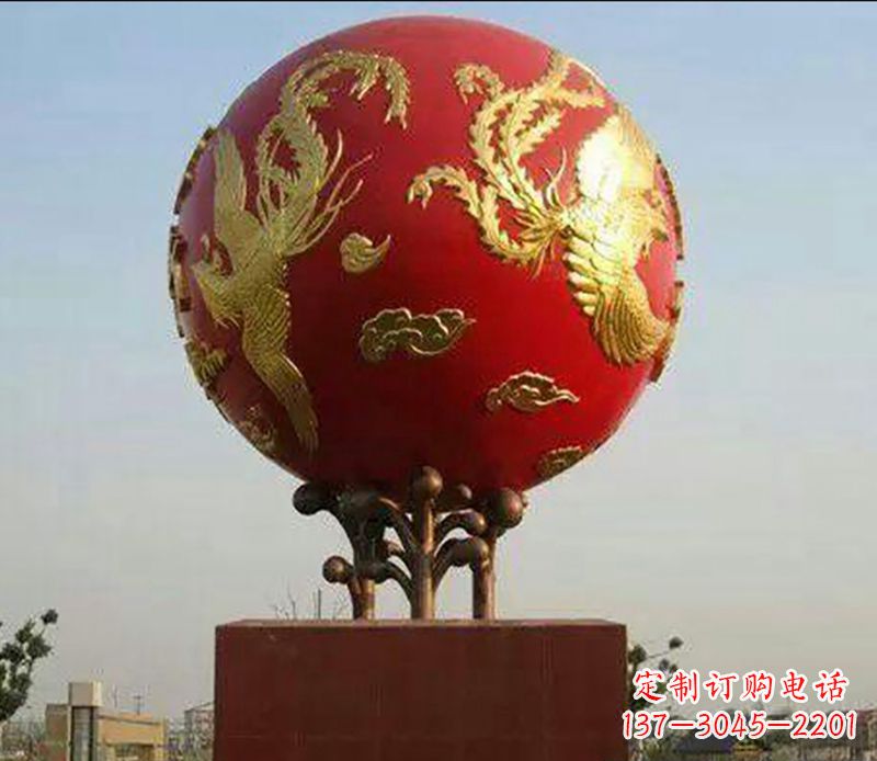 长沙不锈钢龙凤呈祥雕塑传统艺术的精美体现