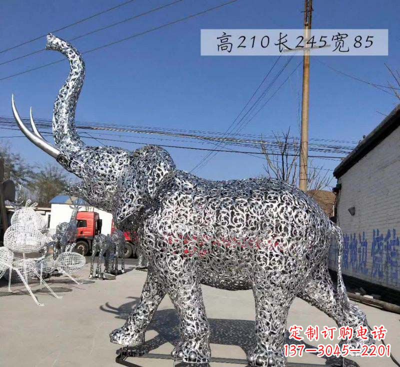 长沙不锈钢镂空大象雕塑精美绝伦的艺术品