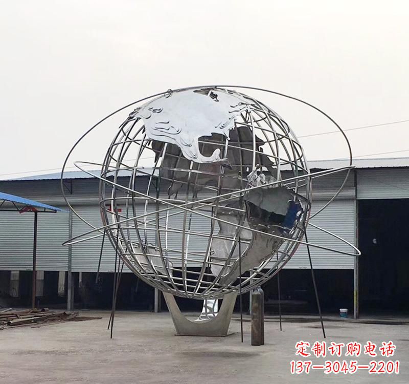 长沙不锈钢制作的镂空地球雕塑