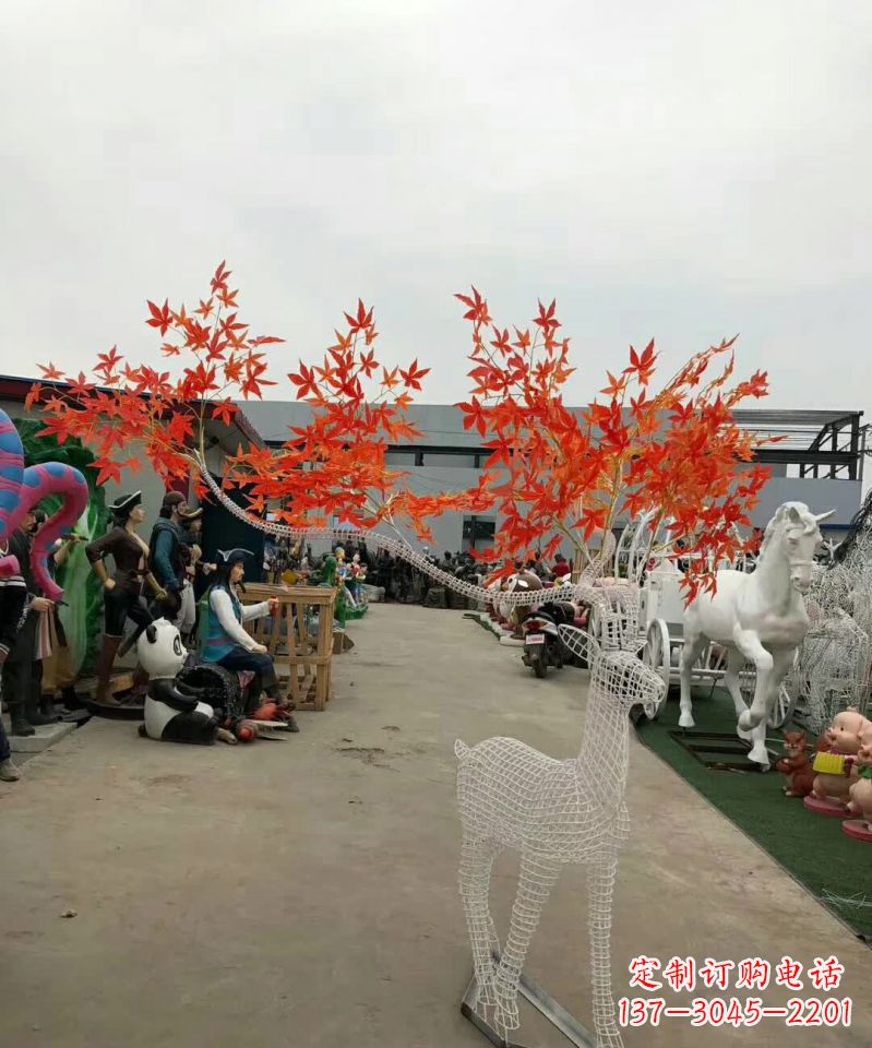 长沙不锈钢麋鹿雕塑精美的艺术品