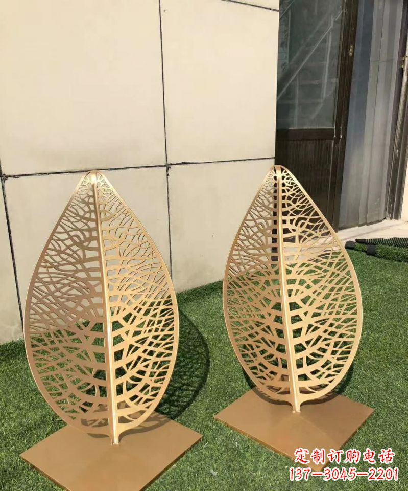 长沙不锈钢树叶雕塑，精致典雅