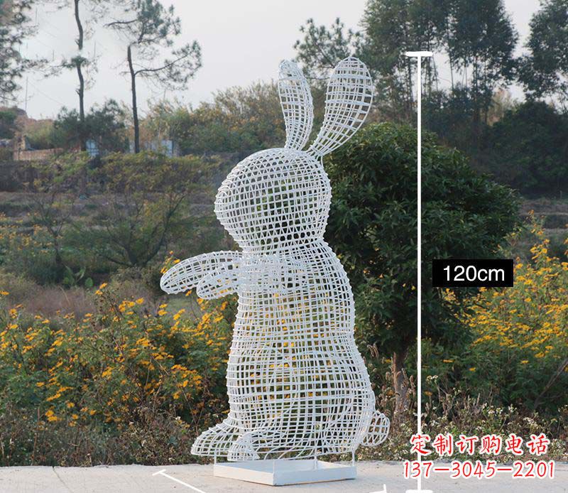长沙精致的不锈钢镂空兔子雕塑