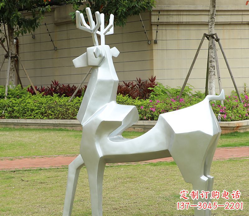 长沙不锈钢美陈动物雕塑——鹿