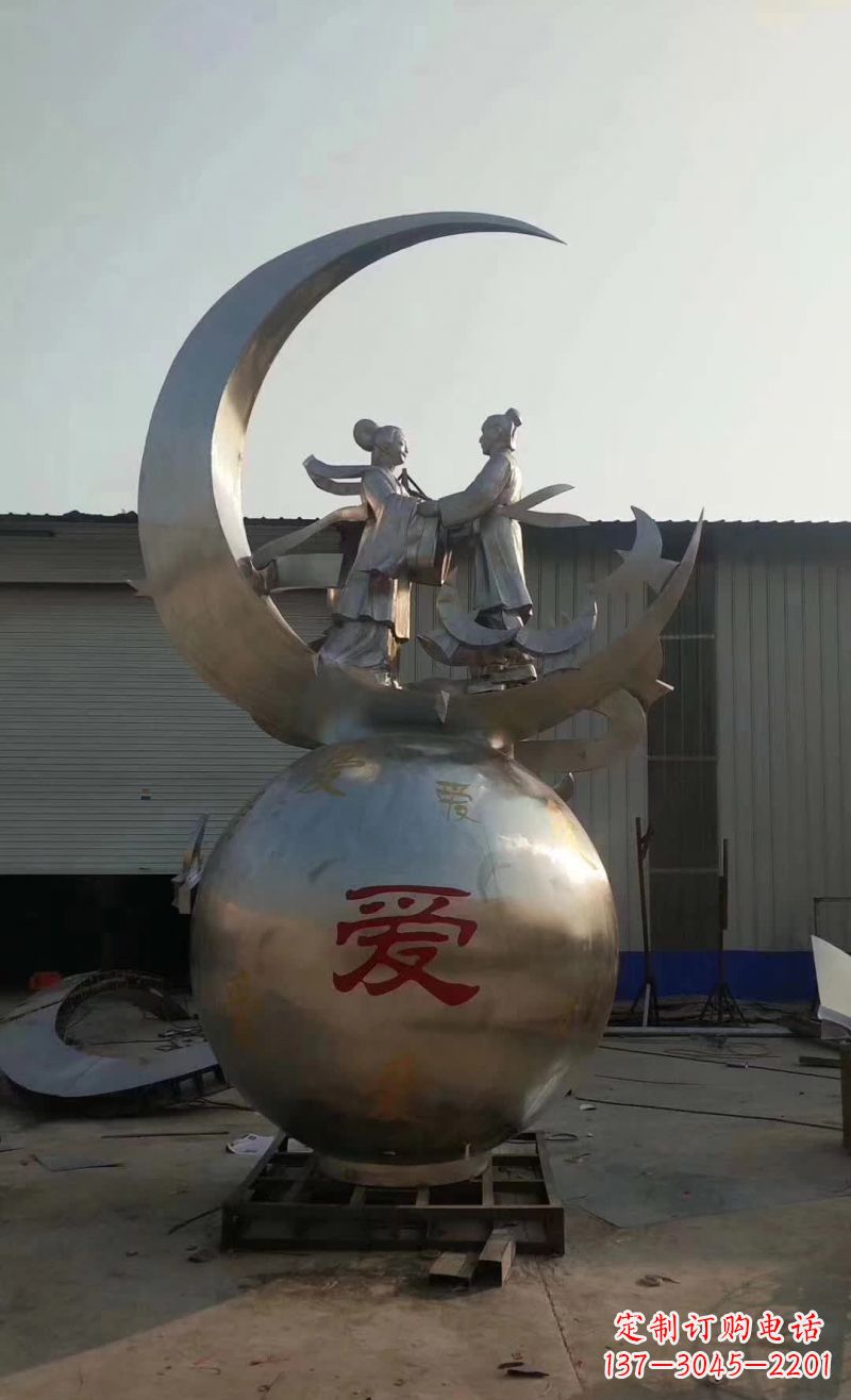长沙不锈钢牛郎织女雕塑传承爱情的象征