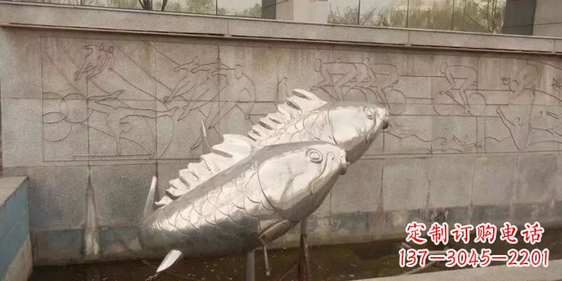 长沙不锈钢鲤鱼雕塑精美的艺术品