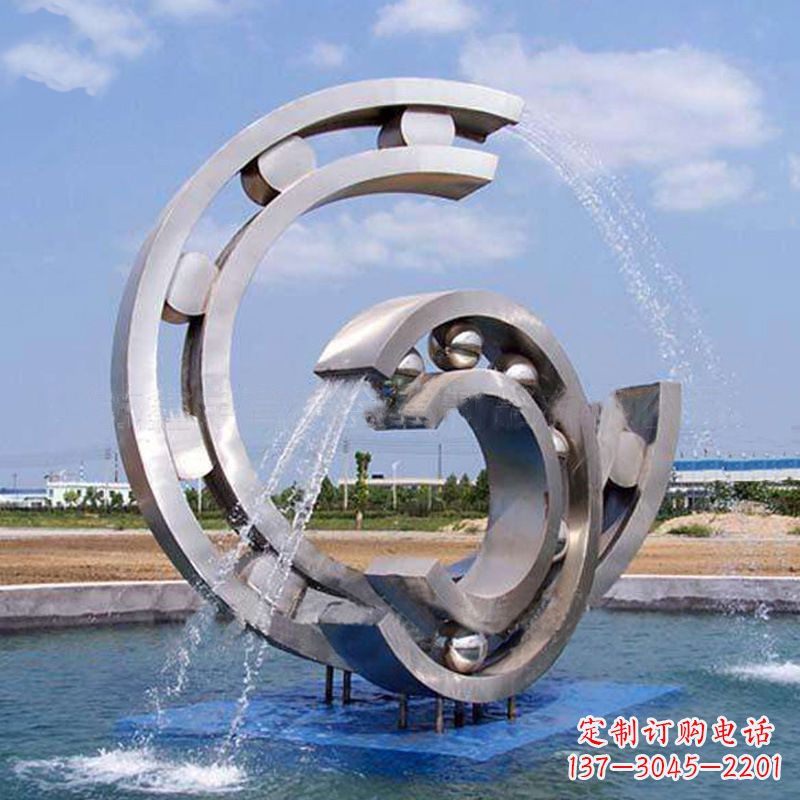 长沙不锈钢喷水雕塑点缀园林水景的美