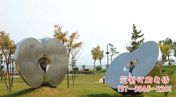 长沙不锈钢苹果雕塑象征新生活的精神