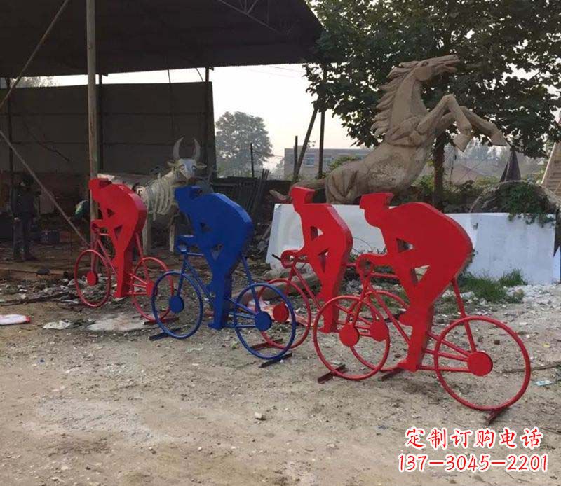 长沙不锈钢骑自行车雕塑一种经典的艺术形式