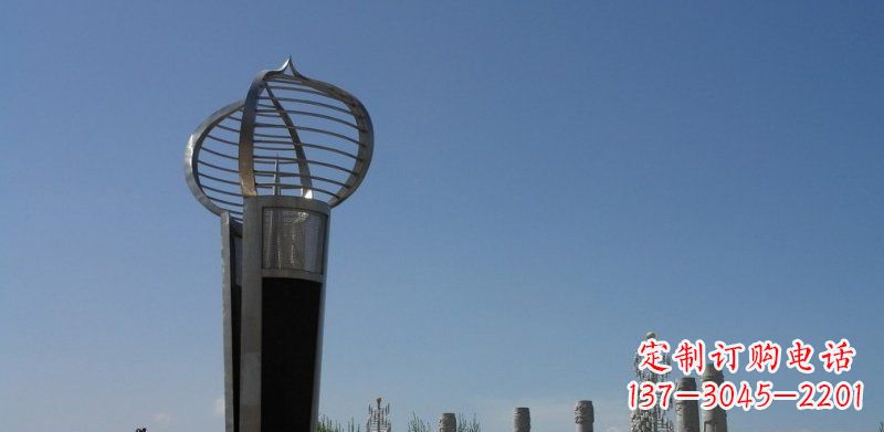长沙不锈钢火炬形雕塑熠熠生辉