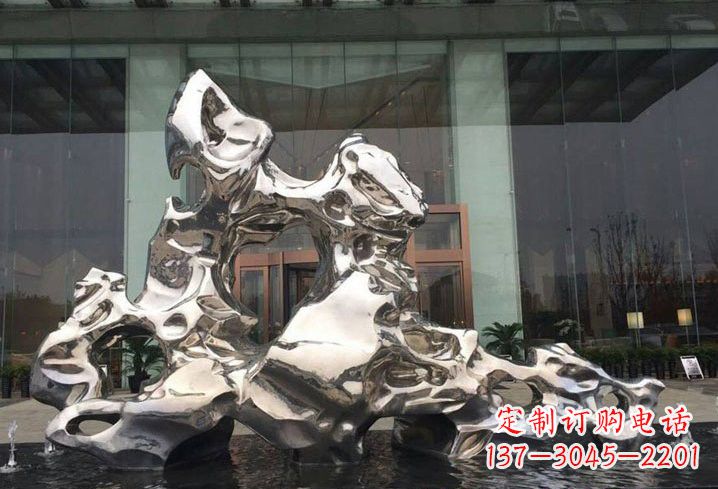 长沙精美太湖石雕塑,不锈钢企业的杰作