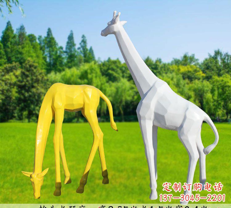 长沙不锈钢长颈鹿雕塑完美结合美丽与耐久
