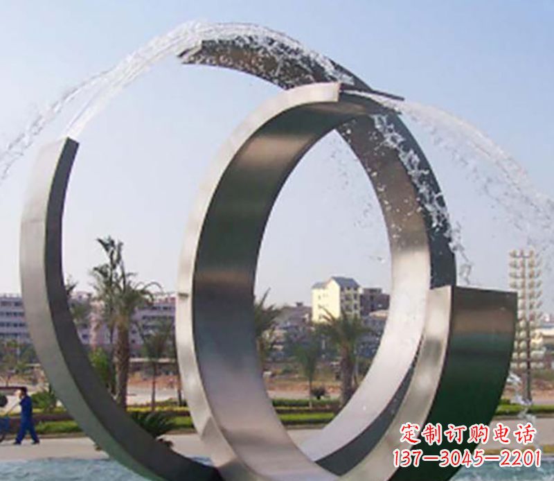 长沙不锈钢情侣戒指雕塑象征爱情的永恒之物
