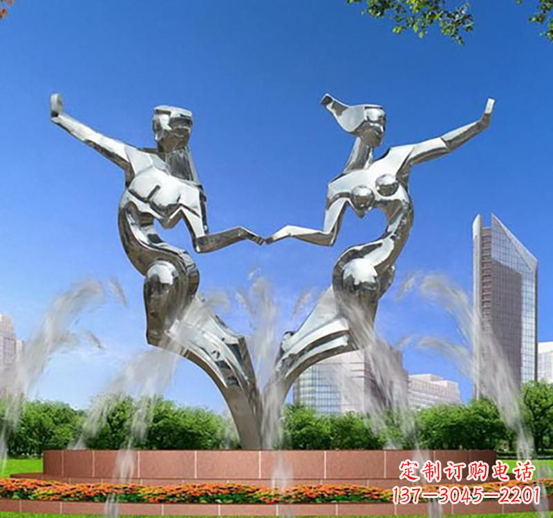 长沙不锈钢情侣雕塑浪漫永恒的象征