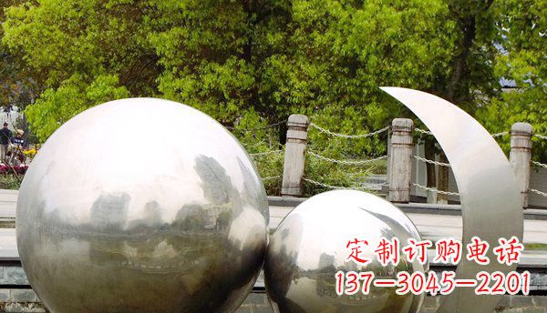长沙不锈钢球形地球月亮雕塑精美的艺术之作