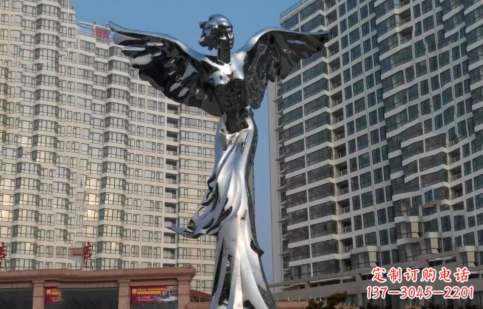长沙不锈钢天使雕塑传递着美丽与希望