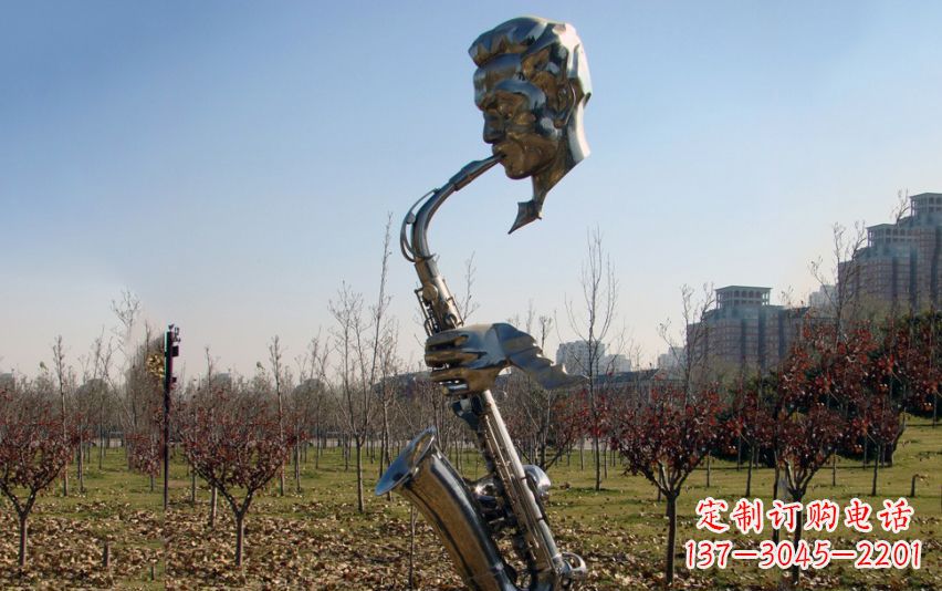 长沙不锈钢萨克斯雕塑流动的美丽