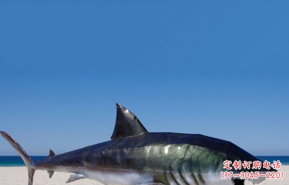 长沙海洋生物之美——不锈钢鲨鱼雕塑