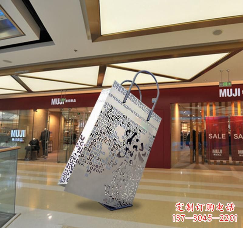 长沙不锈钢购物袋雕塑给消费者带来更好的购物体验