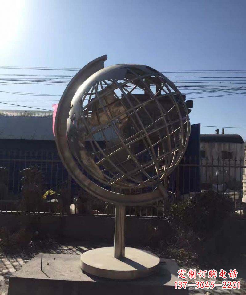 长沙不锈钢地球仪雕塑精美装饰室内空间