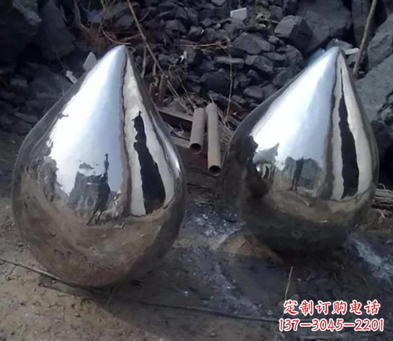 长沙不锈钢水滴雕塑美丽绽放