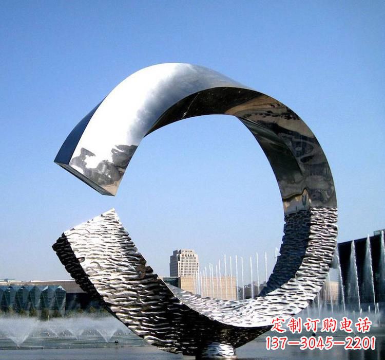 长沙不锈钢水景圆环雕塑艺术与美的结合