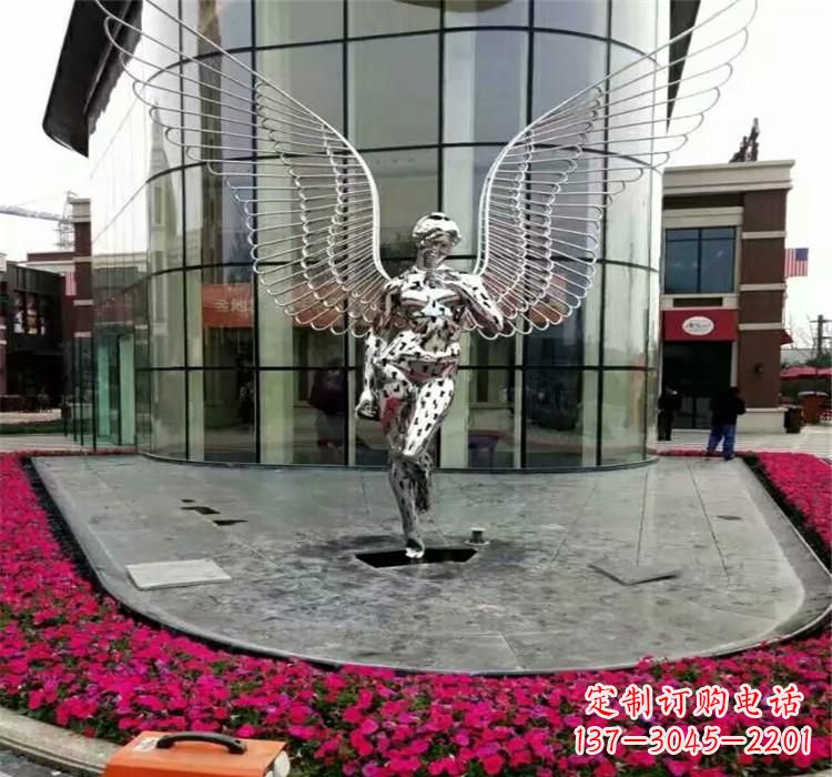 长沙不锈钢天使雕塑传递着爱的美丽