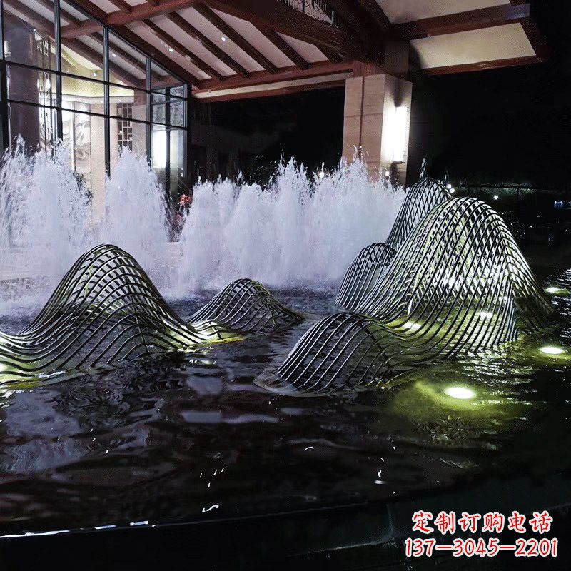 长沙不锈钢铁艺水景假山精美雕塑艺术