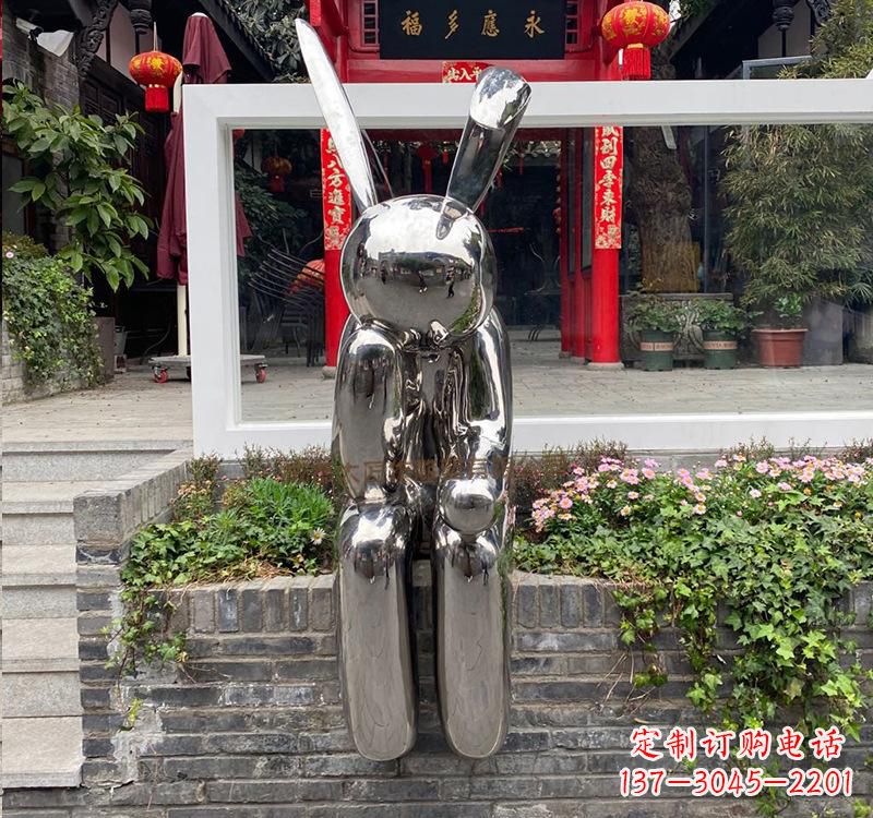 长沙不锈钢兔子雕塑精美的艺术作品