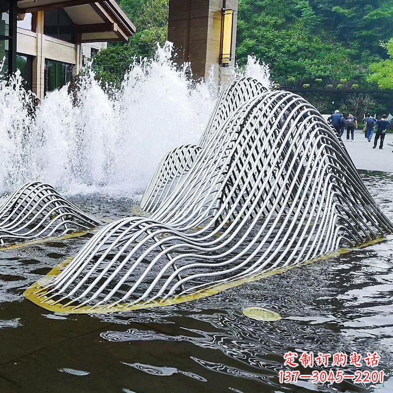 长沙不锈钢网格制作的假山雕塑