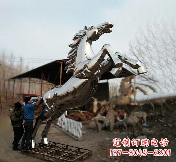 长沙不锈钢现代动物马雕塑