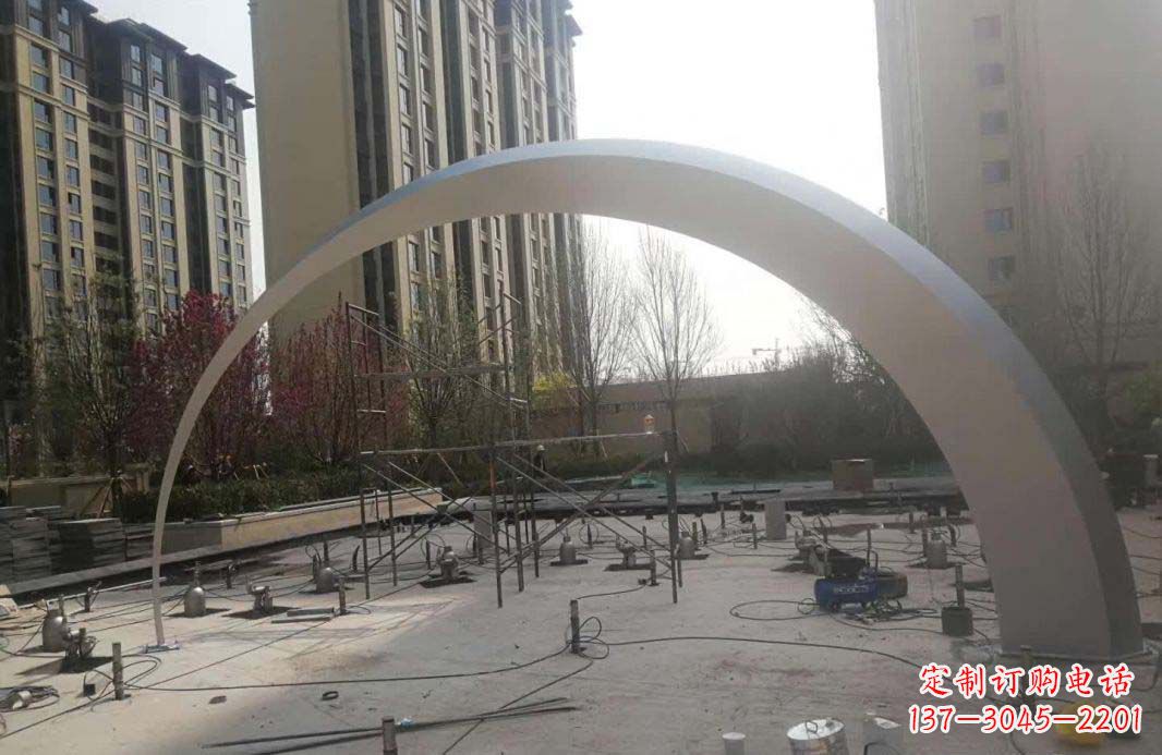 长沙不锈钢小区拱门雕塑美化环境