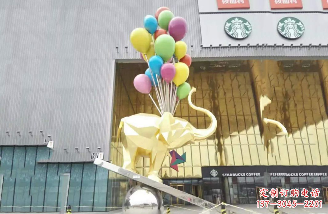 长沙小象踩球不锈钢雕塑的魅力