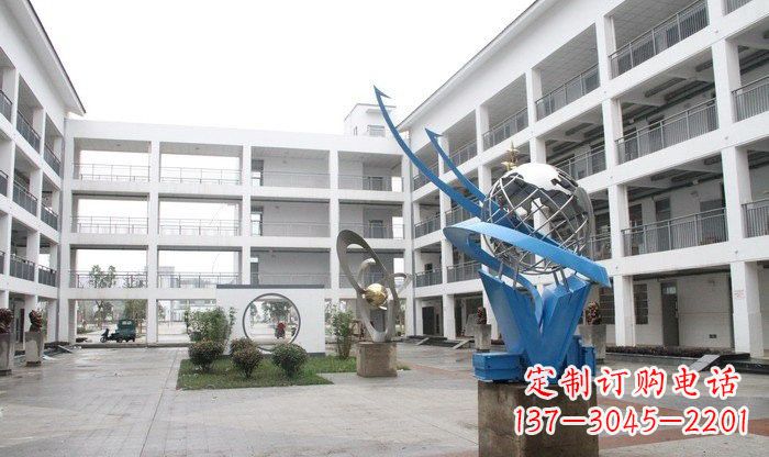 长沙不锈钢地球雕塑缔造美丽的校园