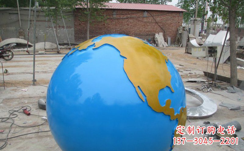 长沙不锈钢校园地球雕塑象征着全球友好