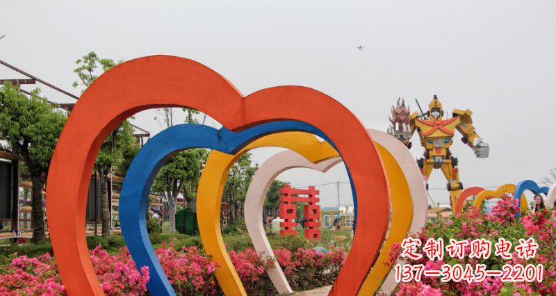 长沙不锈钢心形拱门雕塑——浪漫之门